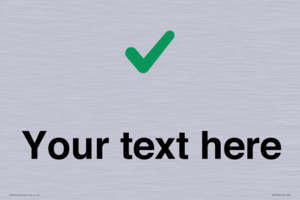 Custom plain background, green tick sign